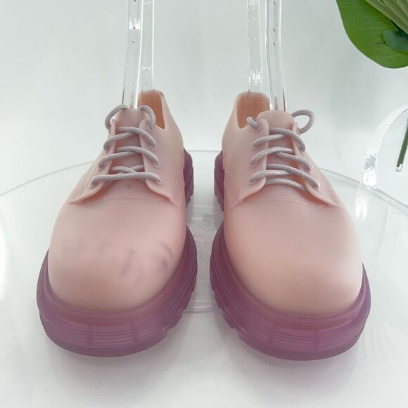 Melissa Melissa Bass Ad Oxford Sneaker Size 9 Pink Rubber Chunky Platform Shoe - Picture 3 of 16